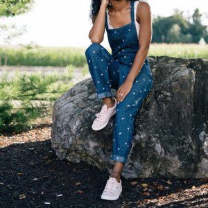 Aerie Floral Embroidered Jumpsuit Overalls